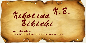 Nikolina Bikicki vizit kartica